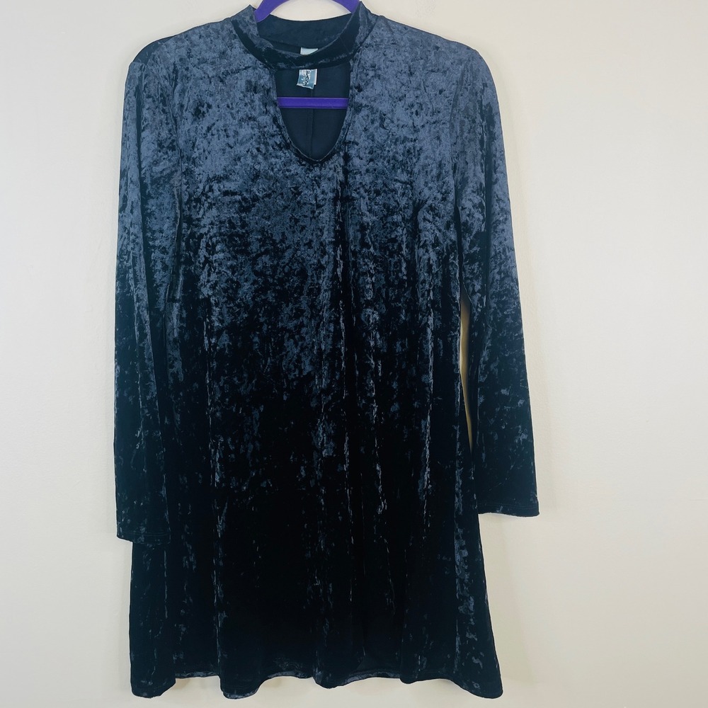 Whimsigoth Fairy Grunge Crushed Velvet Dress Medium Swing Gothic Keyhole Party